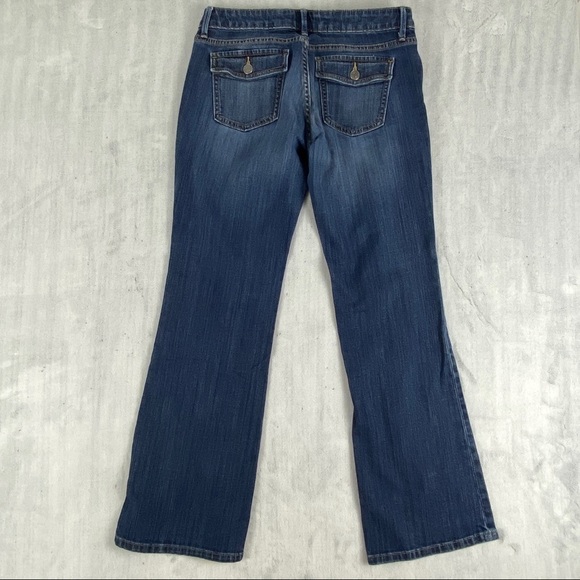 Banana Republic Petites Jeans Size 27/4P Bootcut Flap Pockets Whiskering Fade - Picture 5 of 9